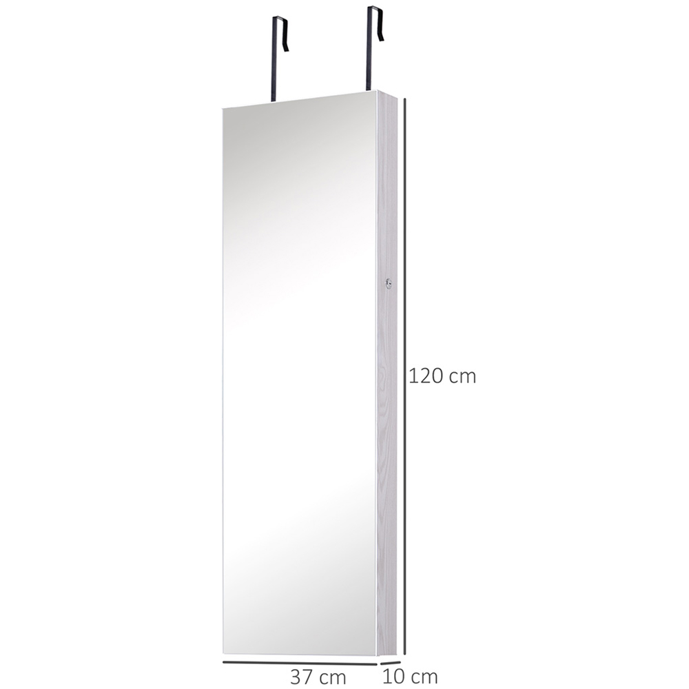 Portland White Mirrored Over The Door Jewellery Storage Cabinet with LEDs Image 8