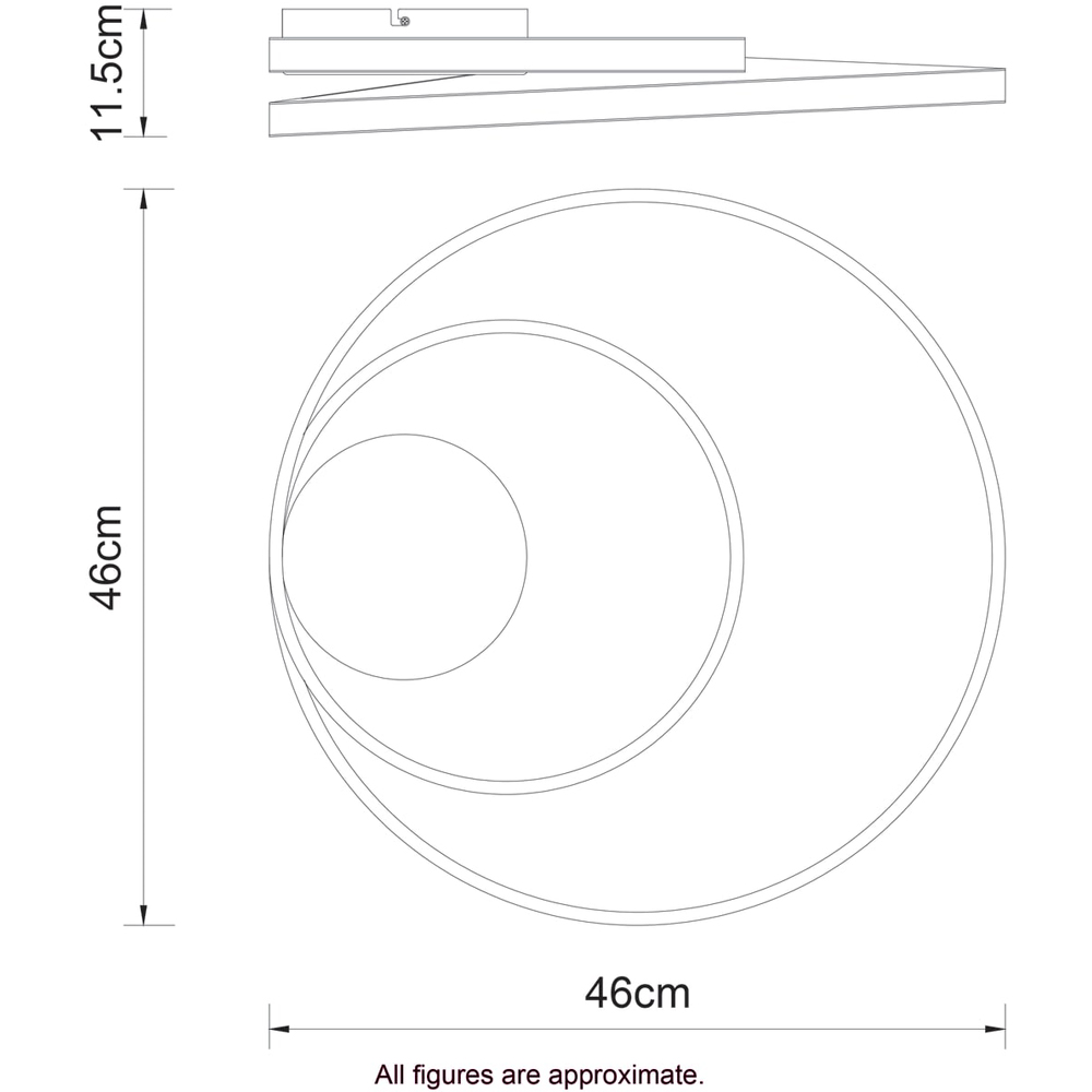 Cosylyte Alston 2 Ring Chrome Flush LED Ceiling Light Image 7