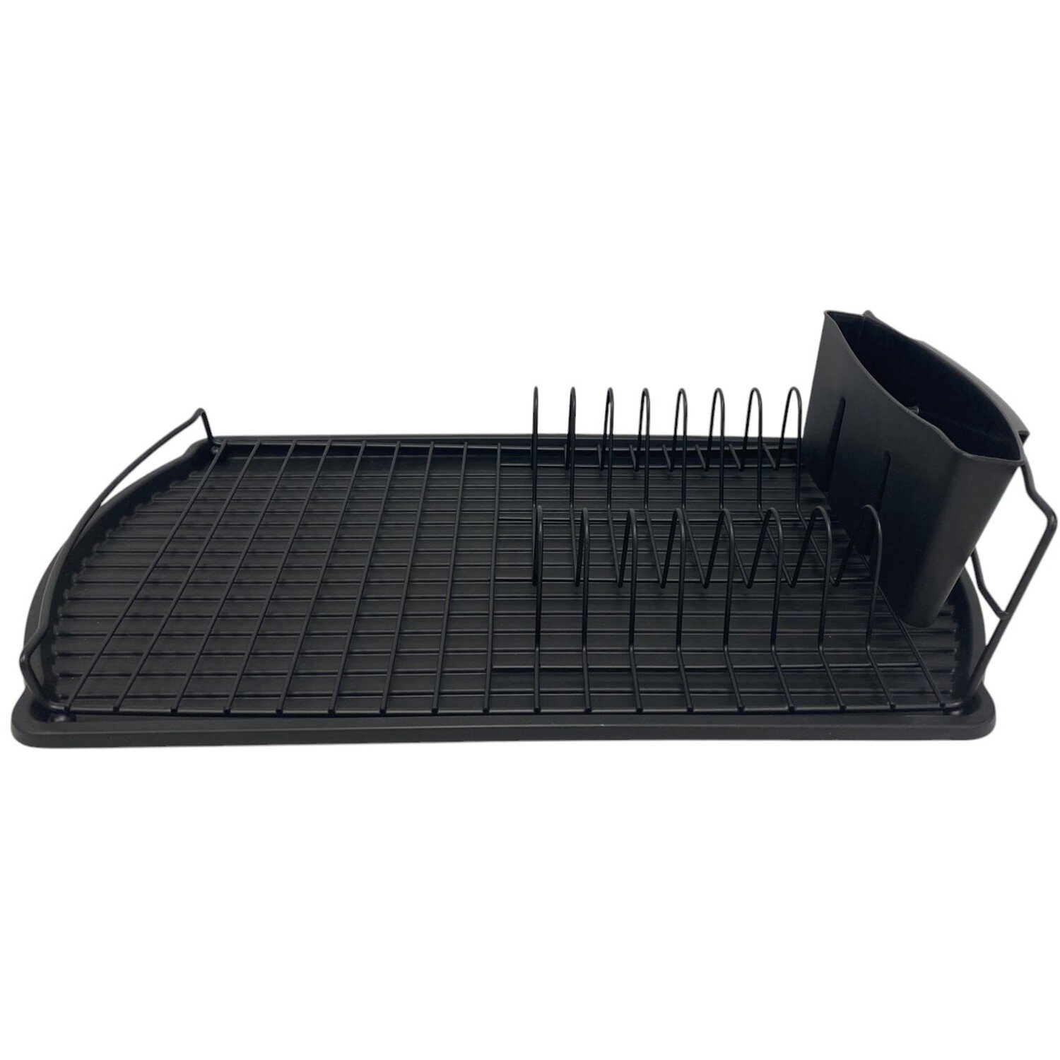 Dish Drainer with Tray and Caddy Black Image