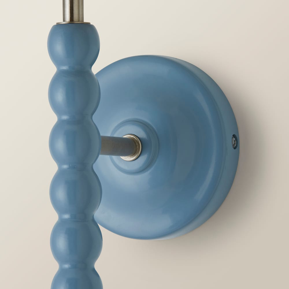 ValueLights Scallop Shade Powder Blue Bobbin LED Wall Light with Bulb 2 Pack Image 5