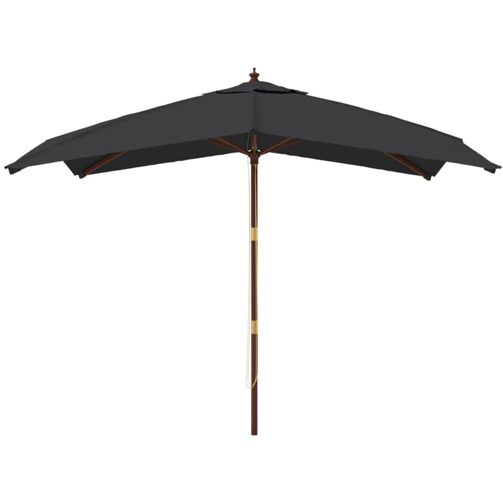 vidaXL Black Garden Parasol 2.7 x 3m Image 2