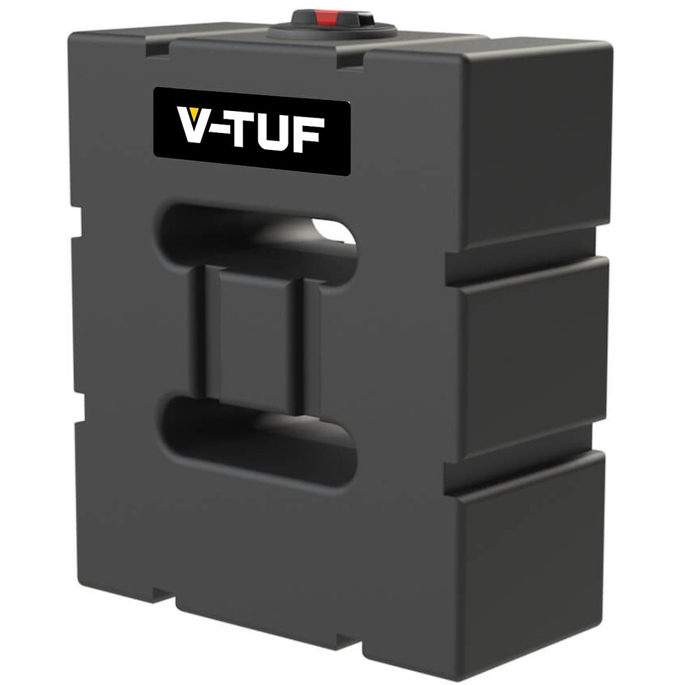 V-TUF Black Slimeline Deluge Baffled Water Bowser Tank 500L Image
