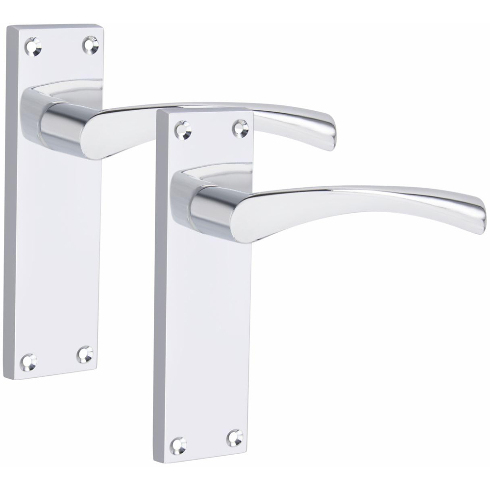 Golden Grace Polished Chrome Victorian Scroll Astrid Door Handle Set 4 Pack Image 3