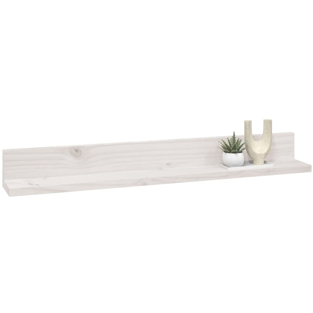 vidaXL 80 x 11 x 9cm White Solid Pine Wall Cabinet 2 Pack Image 5