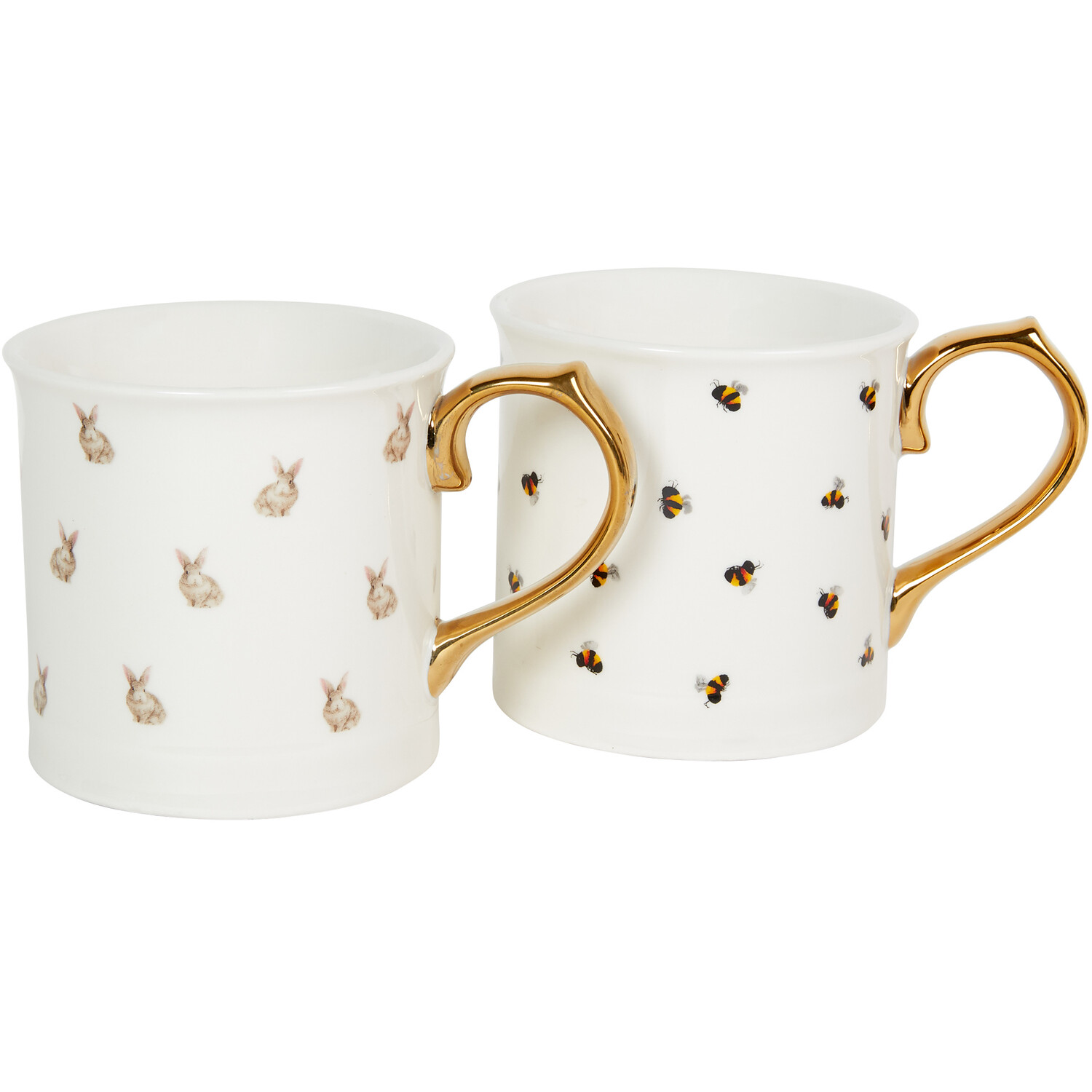 Gold Handle Mug - White Image 1