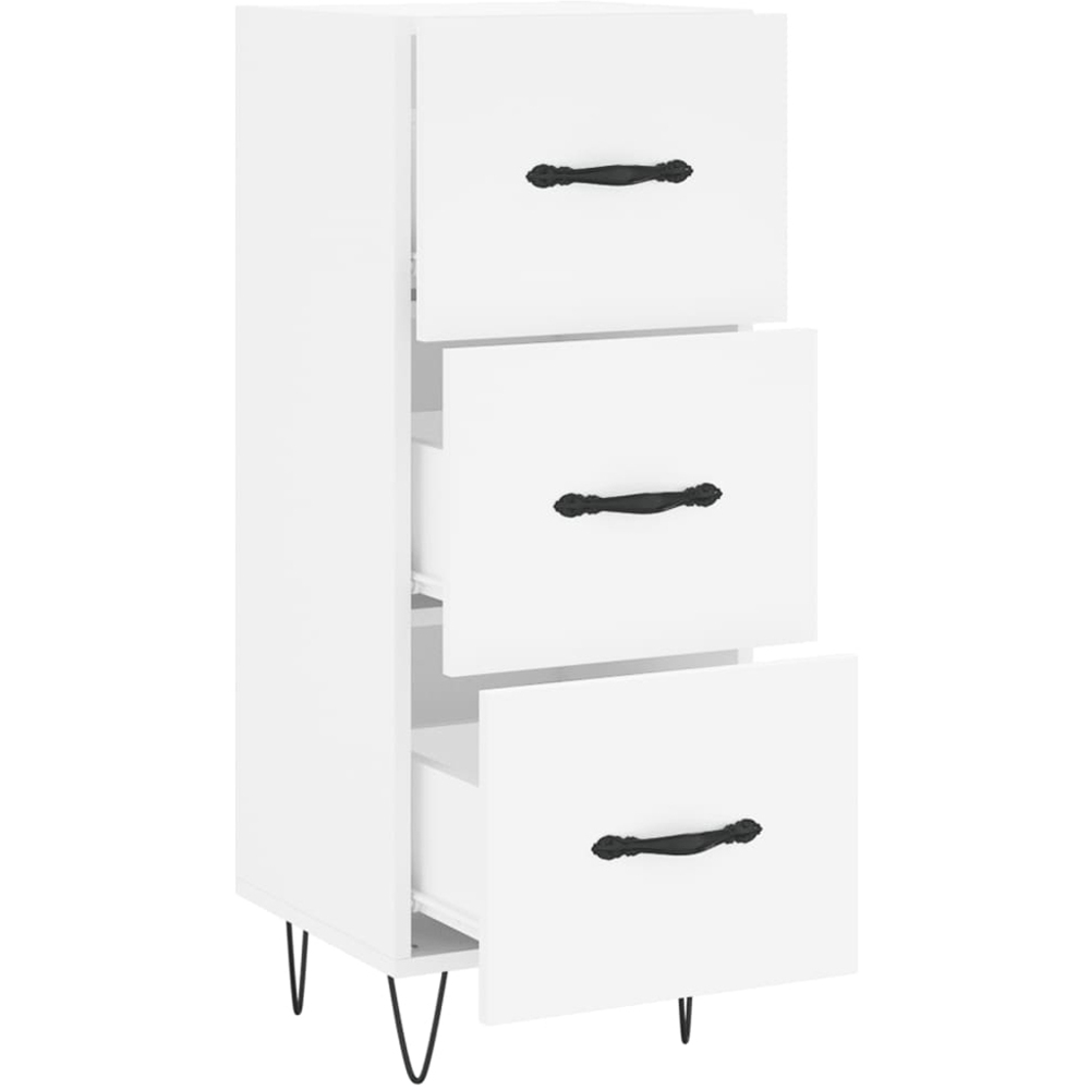 vidaXL 3 Drawer White Slim Sideboard Image 5