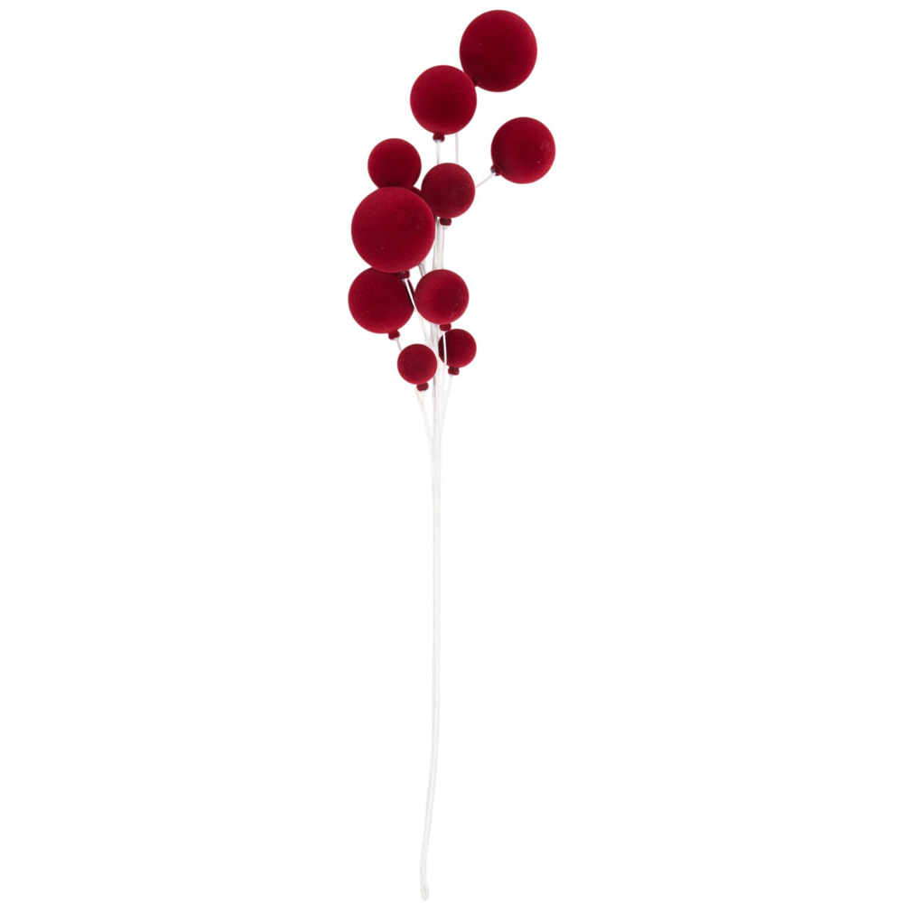 Flocked Bauble Branch Image 9