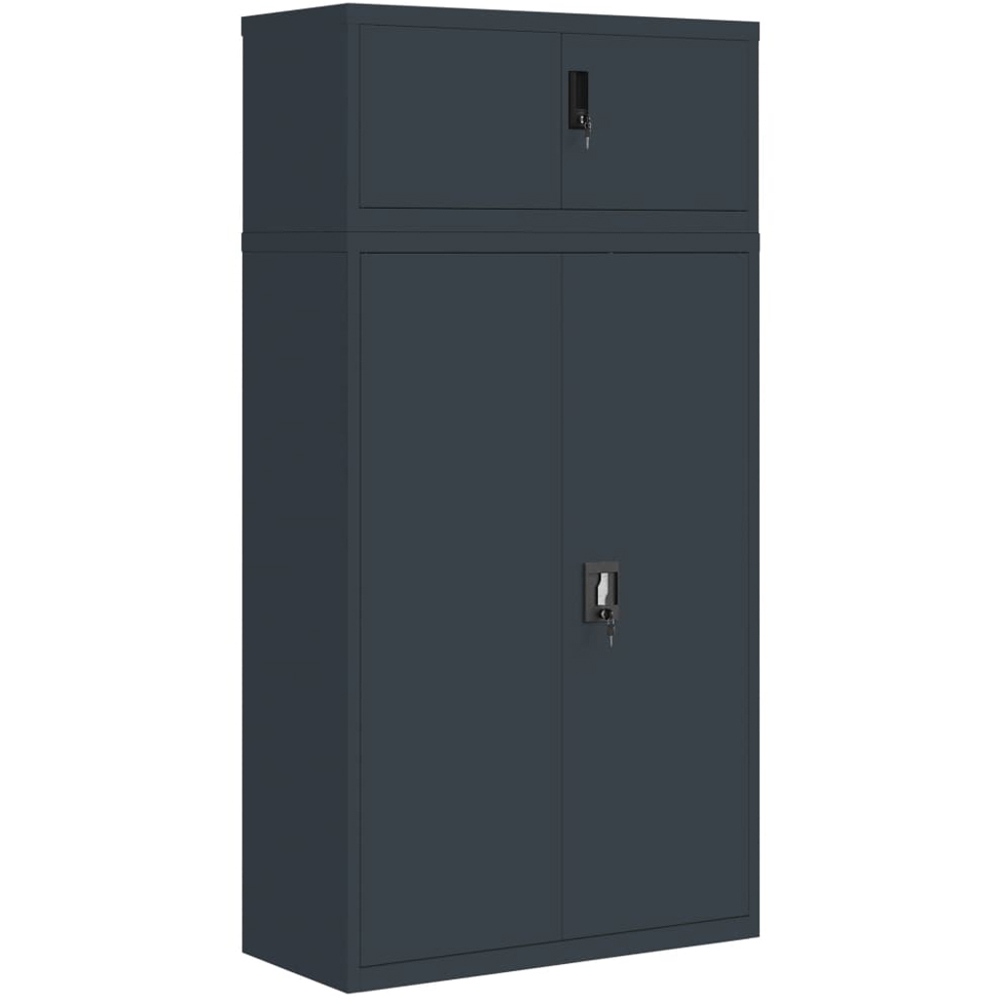 vidaXL 2 Door Anthracite Steel Filing Cabinet Set of 2 Image 2