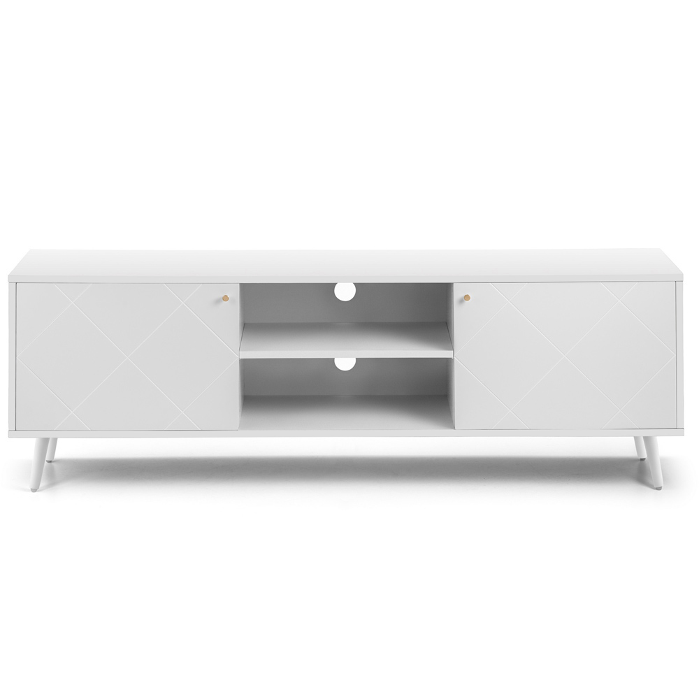 Julian Bowen Moritz 2 Door 2 Shelf White TV Unit Image 3