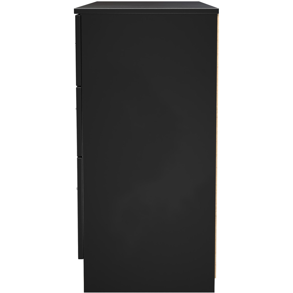 Crowndale Avon 6 Drawer Matt Black Wide Chest of Drawers Ready Assembled Image 3