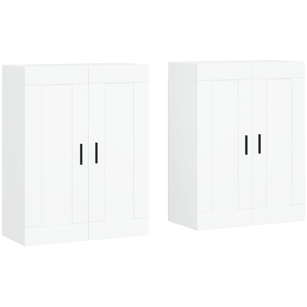vidaXL 2 Door White Wall Mounted Cabinet 2 Pack Image 2