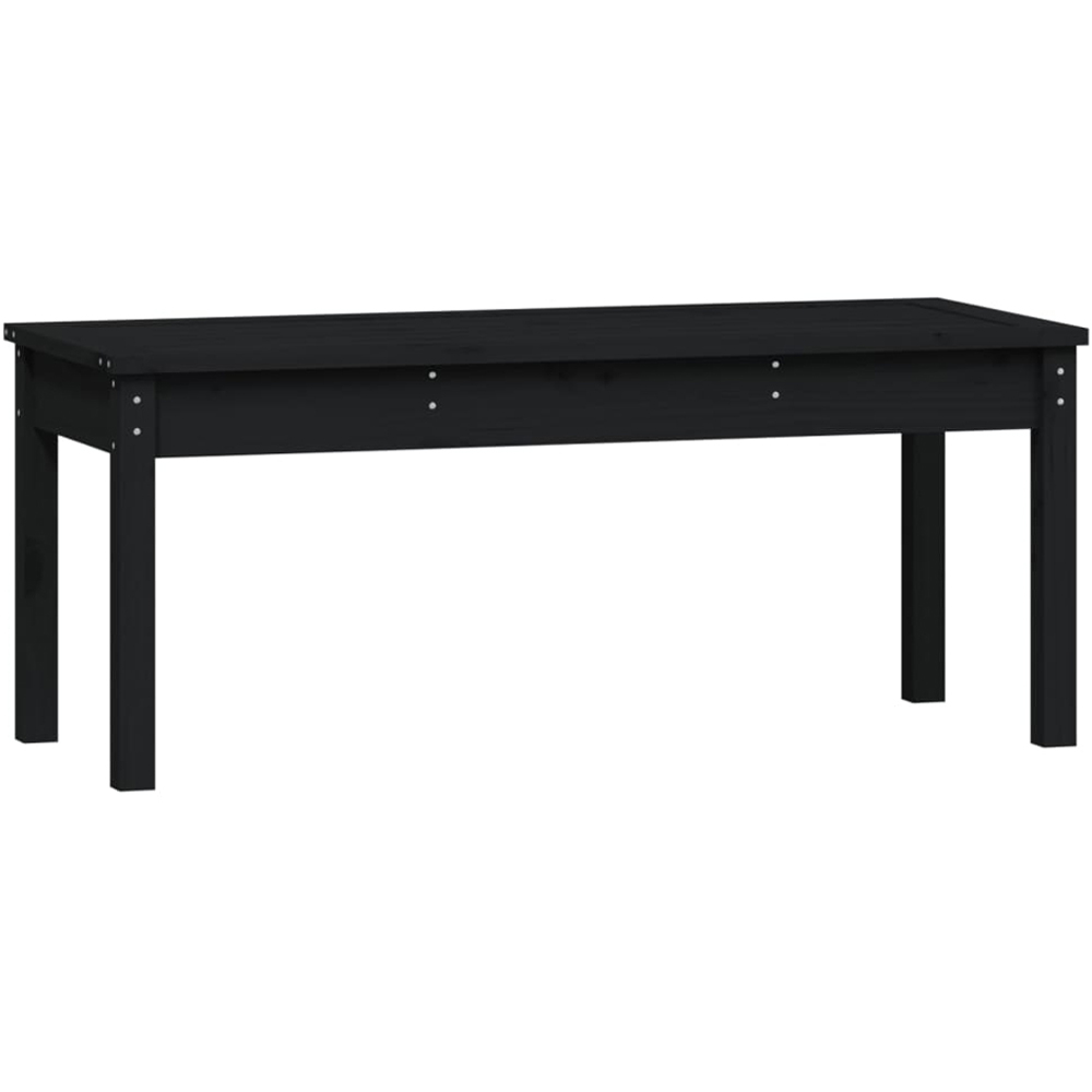 vidaXL Black Solid Pine Wood Slatted Garden Bench 109 x 44 x 45cm Image 2