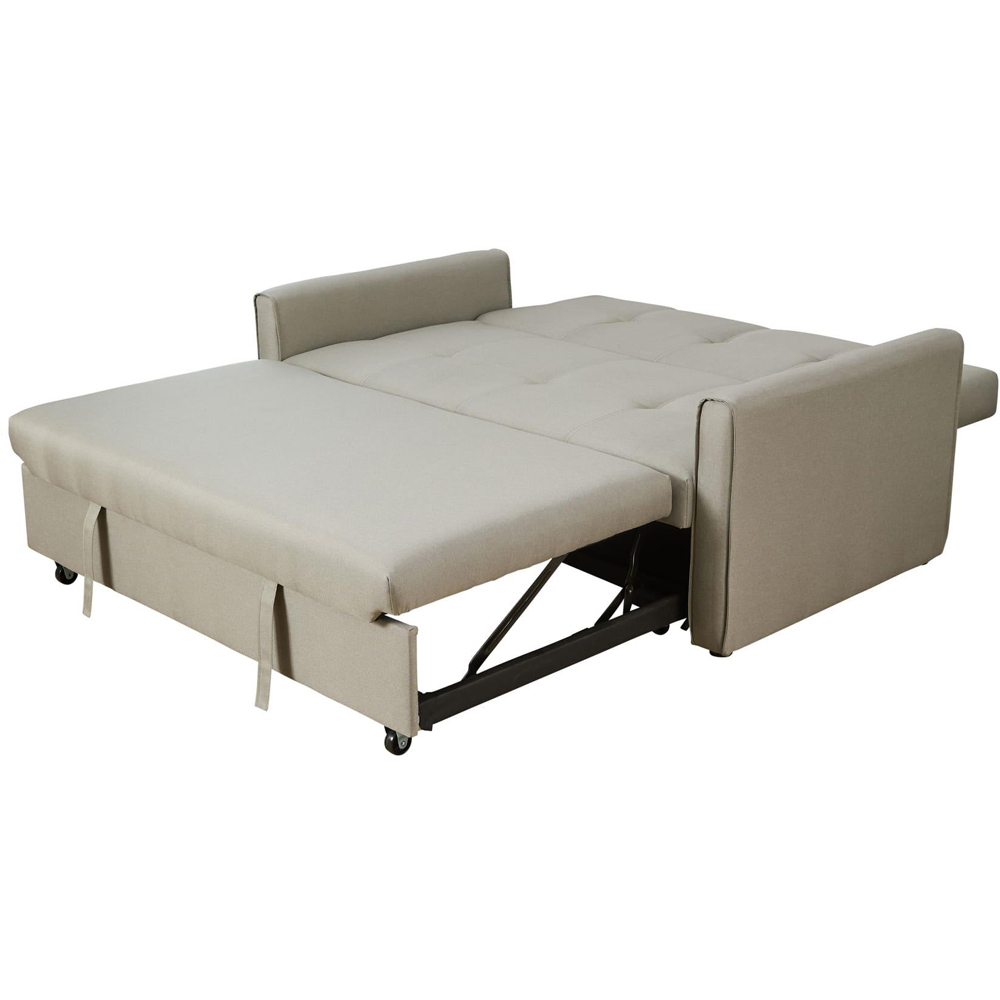 Home Source Charleston 2 Seater Beige Linen Sofa Bed Image 8