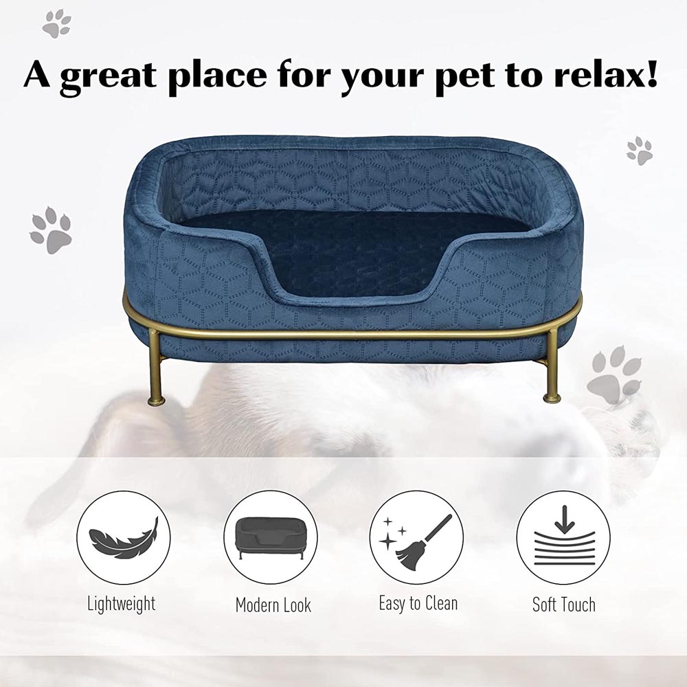 PawHut Pet Sofa Dog Bed Couch Blue Image 6
