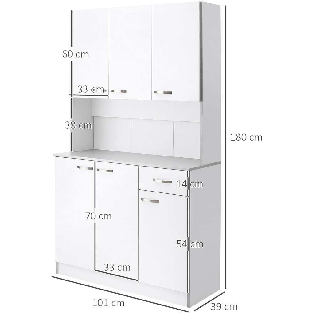 Portland 6 Door Single Drawer White Kitchen Storage Cabinet Image 7
