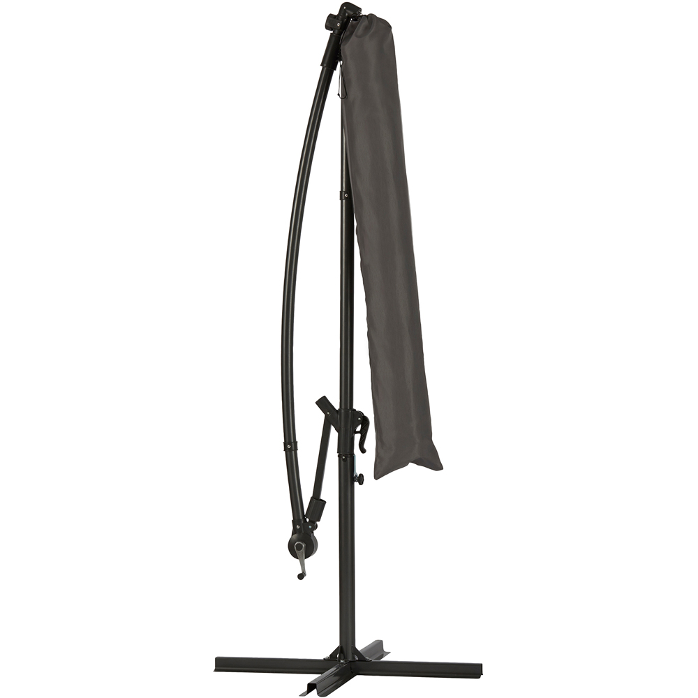 Garden Gear Charcoal Solar LED Cantilever Parasol with Cover 2.7m Image 3