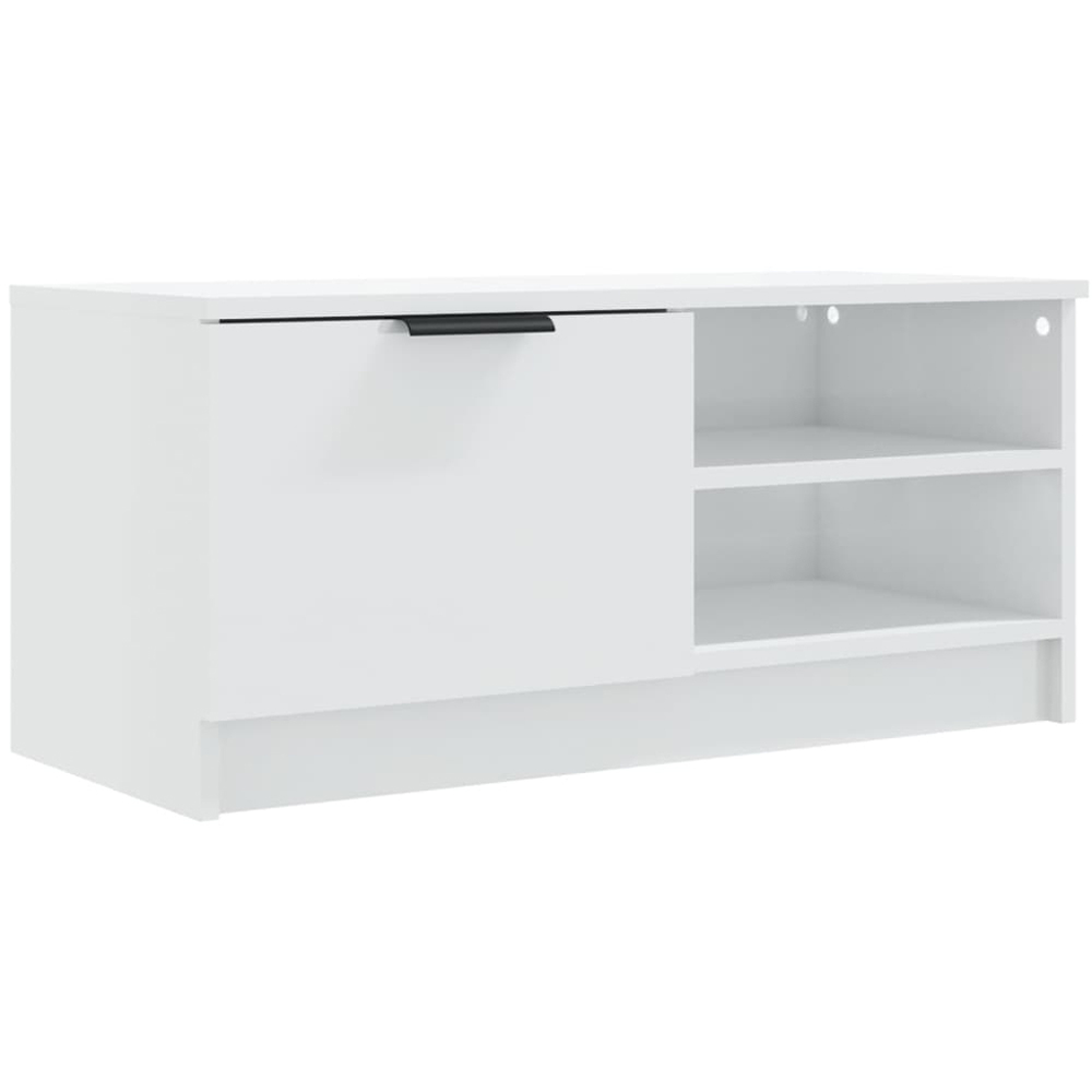vidaXL Single Door 2 Shelf White TV Cabinet Image 2