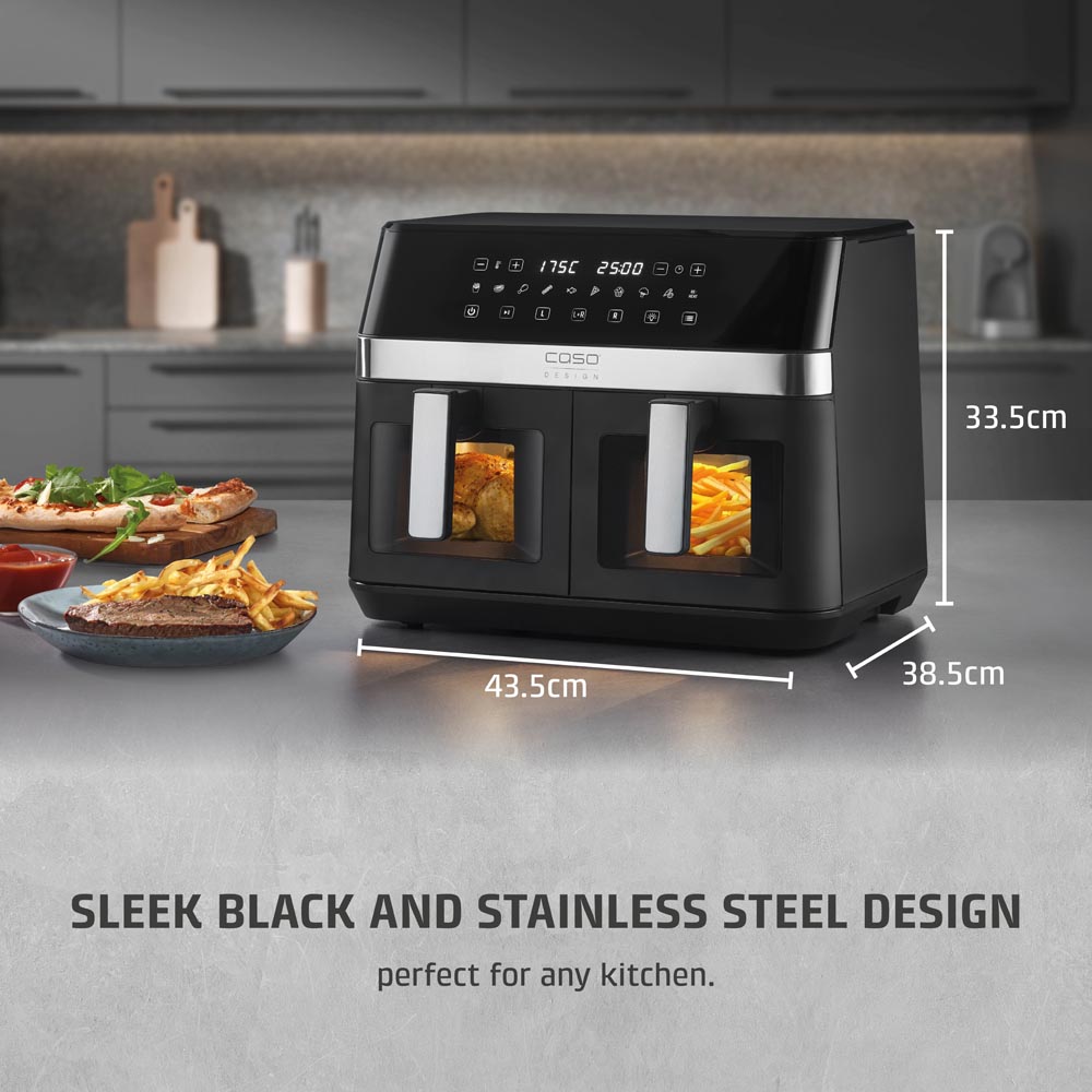 CASO Design DuoChef 3186 Black 14L Dual Air Fryer Image 9