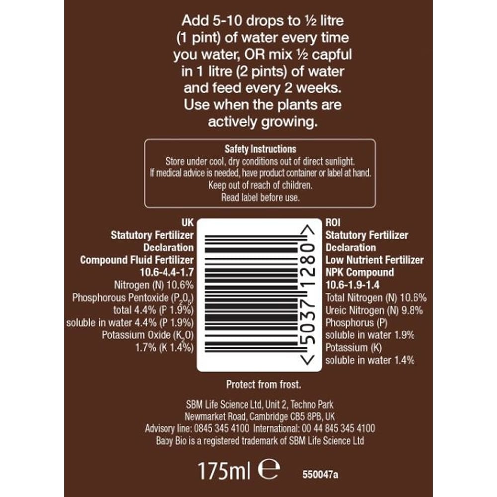 Baby Bio Original Plant Food 175ml Image 2