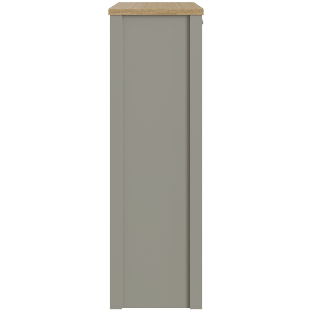 GFW Lancaster 2 Door Grey and Oak Tall Shoe Cabinet Image 5