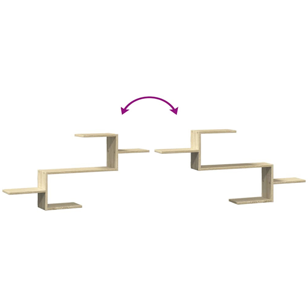 vidaXL 5 Shelf Sonoma Oak Floating Wall Shelf Image 6