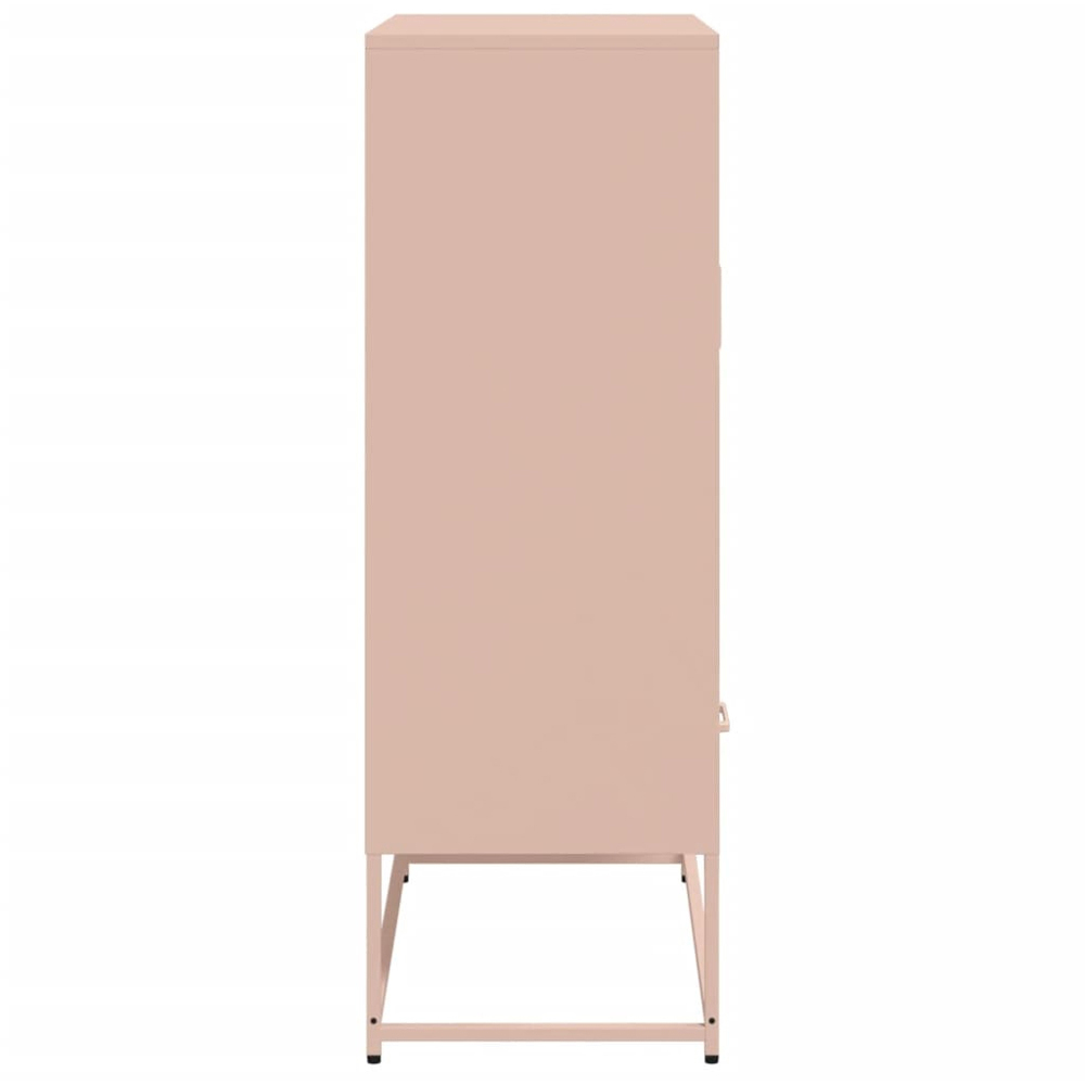 vidaXL 2 Door 2 Drawer Pink Steel Highboard Image 6