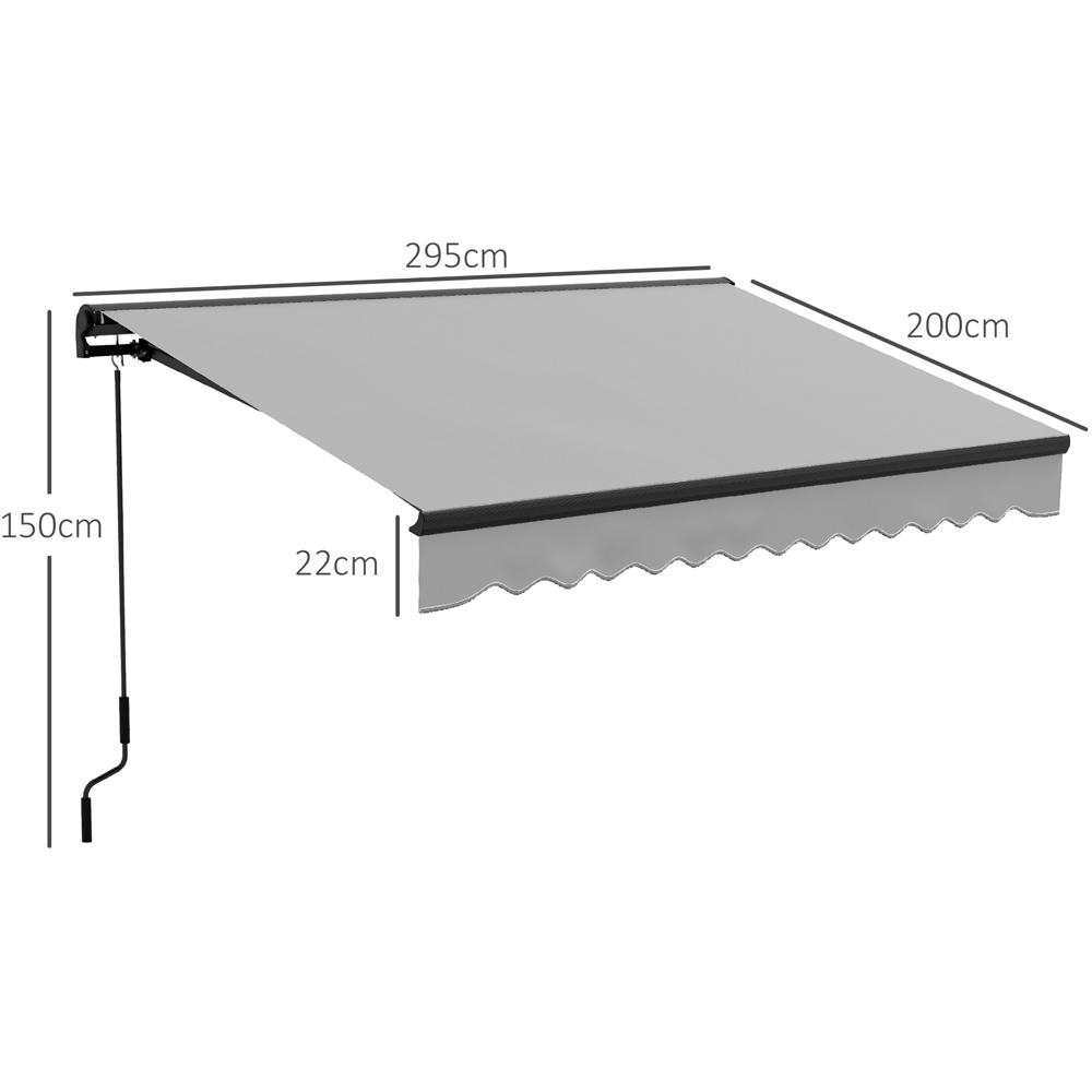 Outsunny Light Grey Electric Retractable Awning with Remote 3 x 2m Image 7