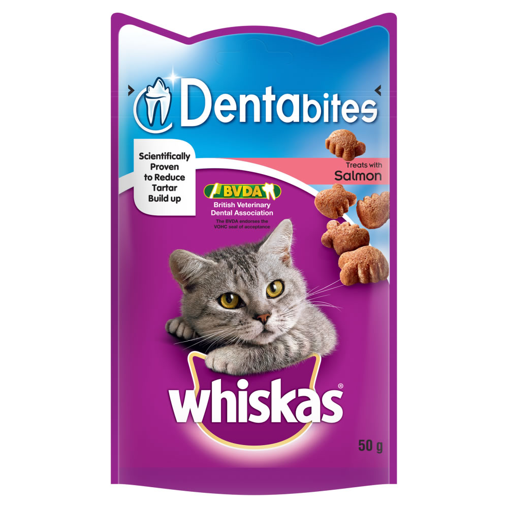 Whiskas Dentabites Salmon Cat Treats 50g Image 2