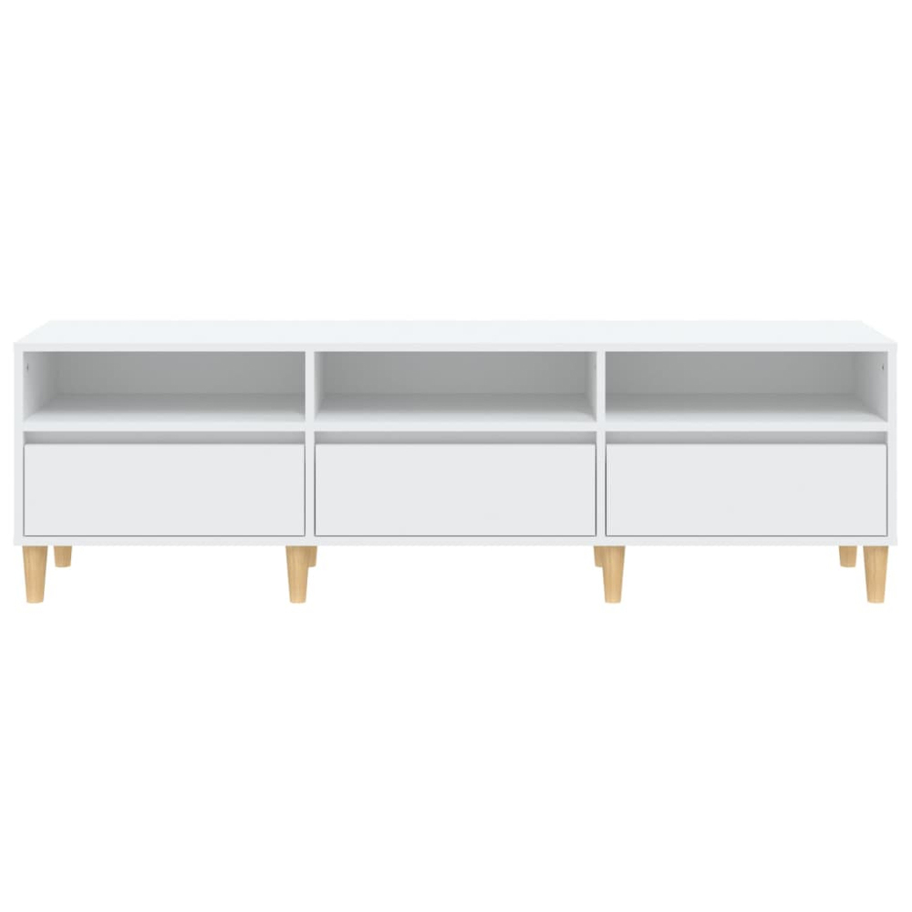 vidaXL 3 Door 3 Shelf White TV Cabinet Image 6