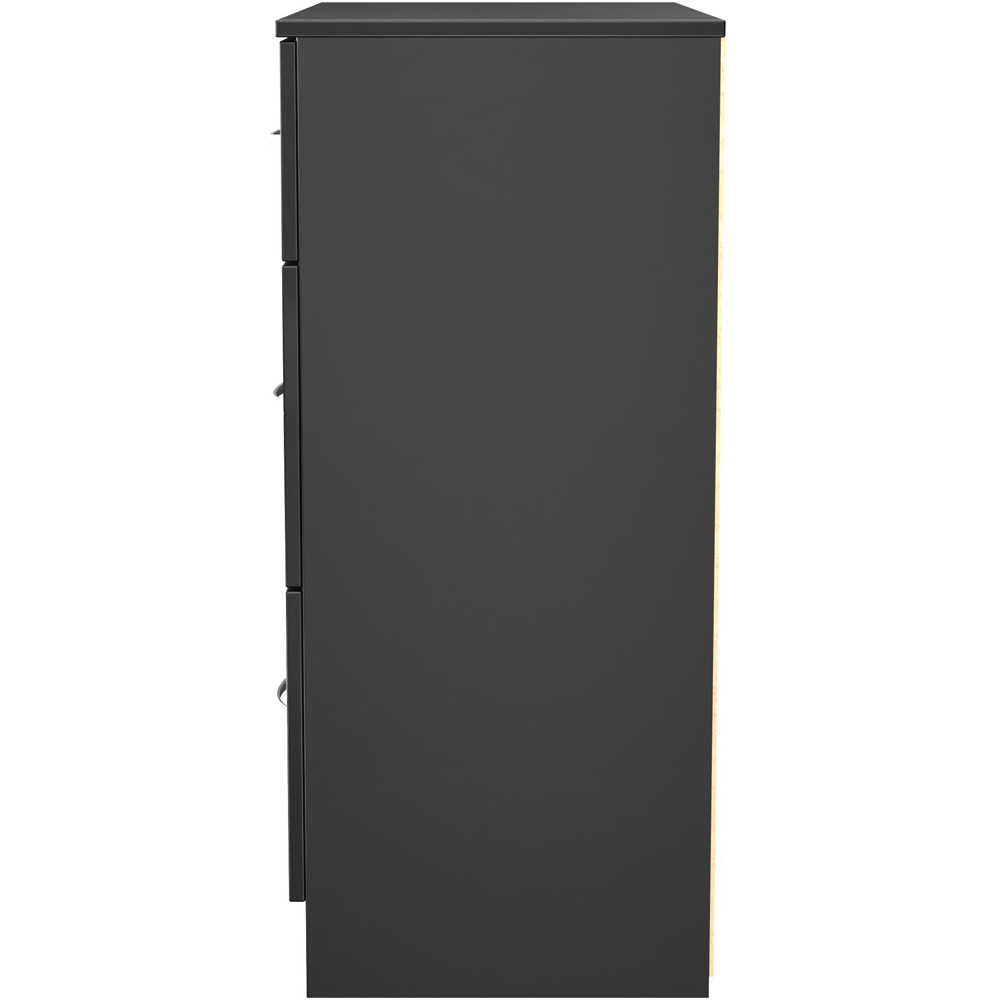 Crowndale Avon 3 Drawer Matt Black Deep Chest of Drawers Ready Assembled Image 3