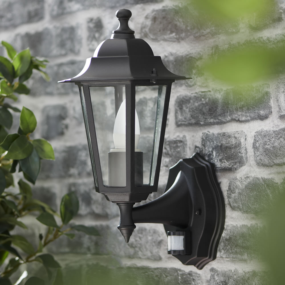 Wilko 60W 6 Sided PIR Wall Lantern Image 1