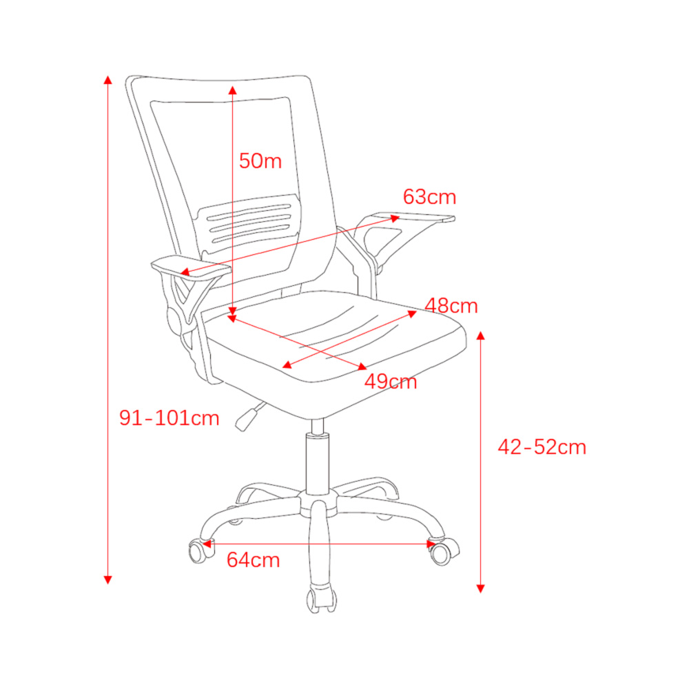 Loft Black Mesh Swivel Lift Up Arm Office Chair Image 5