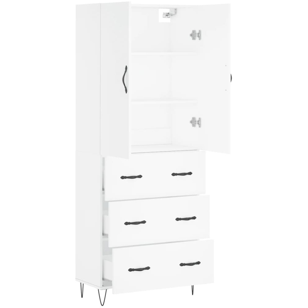 vidaXL 2 Door 3 Drawer White Highboard Image 4