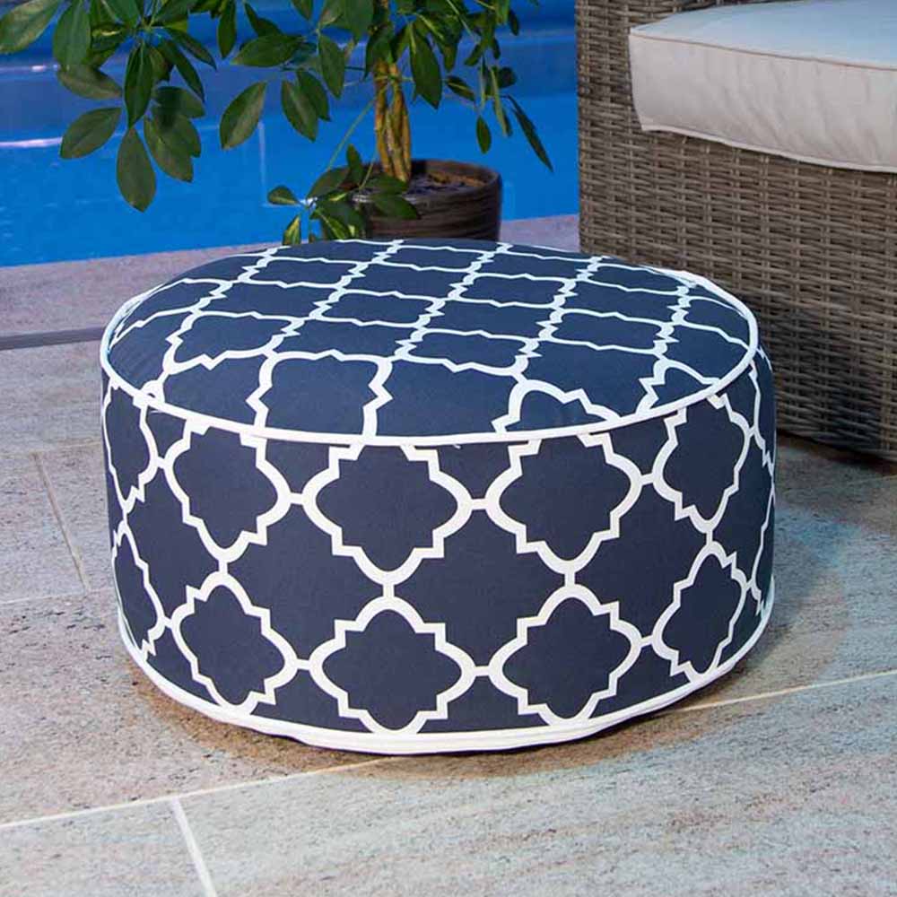 Charles Bentley Outdoor Inflatable Foot Stool Navy Blue Image 1
