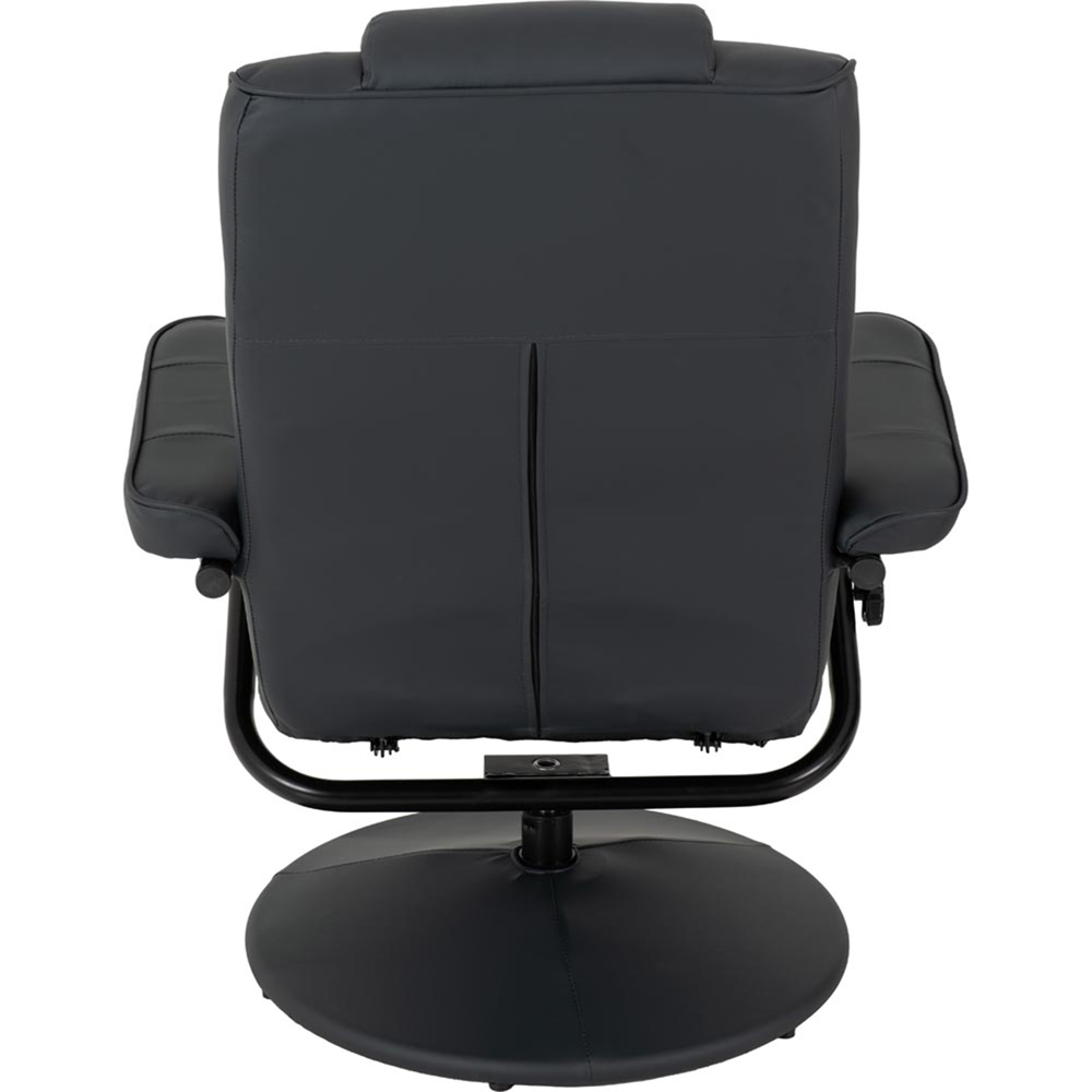 Seconique Ascot Dark Blue PU Recliner Chair with Footstool Image 5