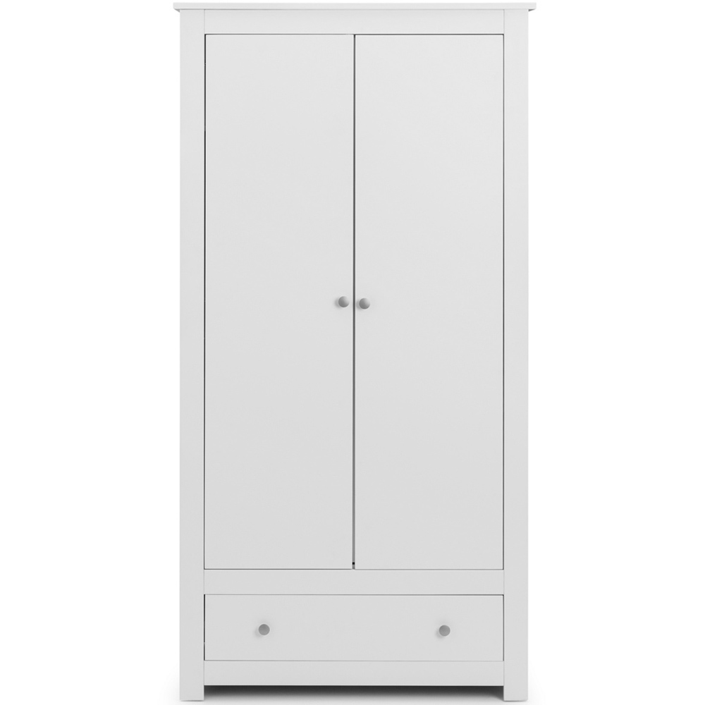 Julian Bowen Radley 2 Door Single Drawer Surf White Wardrobe Image 3