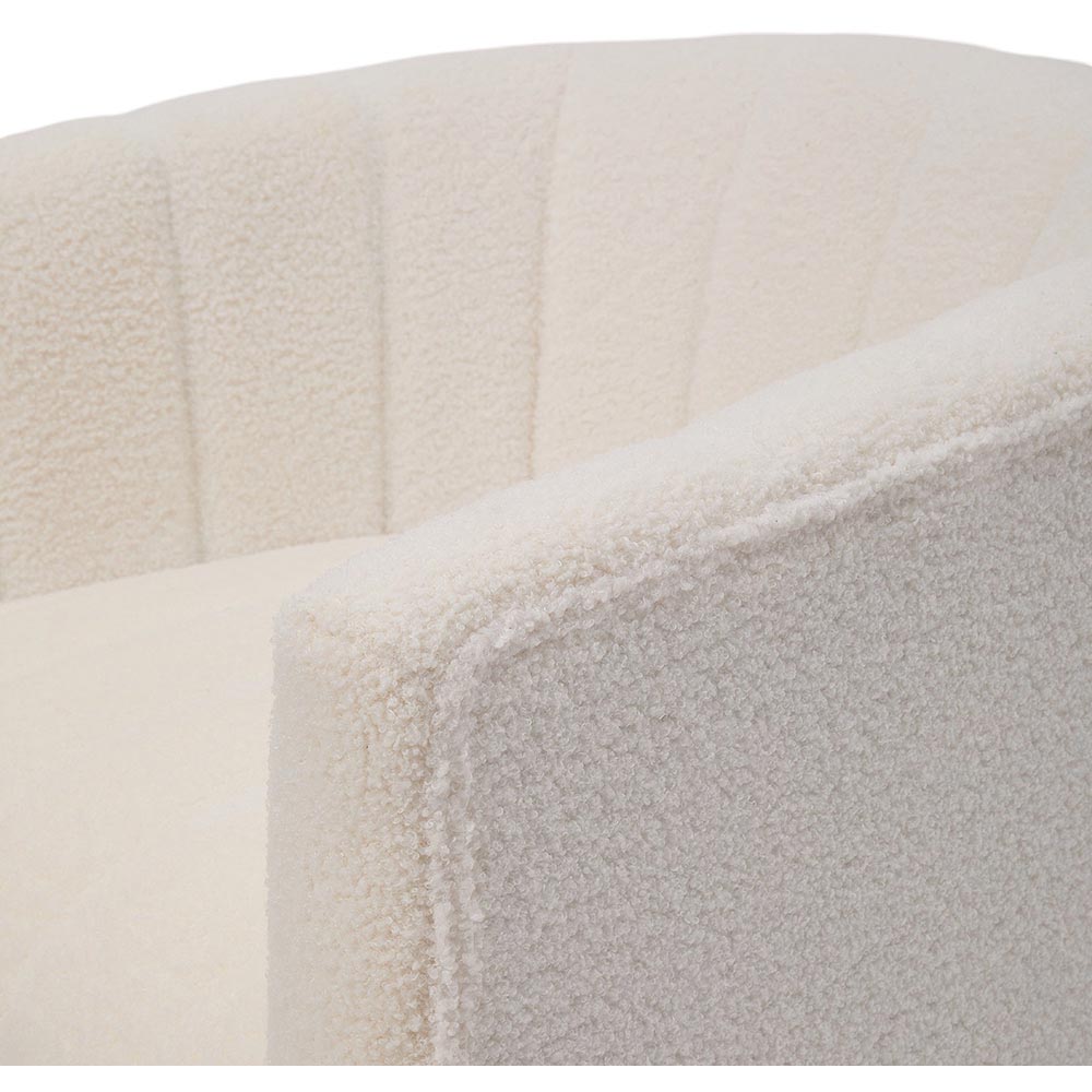 Living and Home White Upholstered Swivel Armchair Image 3