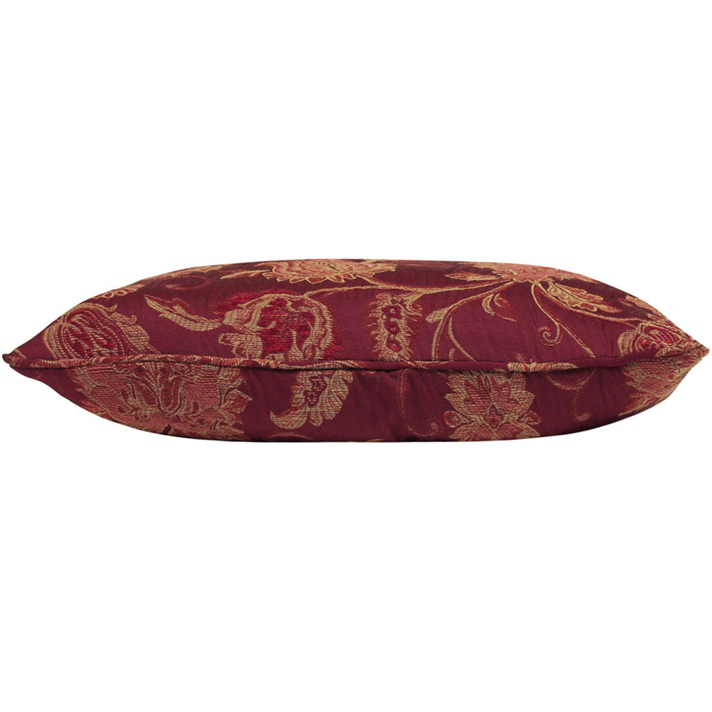 Paoletti Zurich Burgundy Floral Jacquard Cushion Image 2