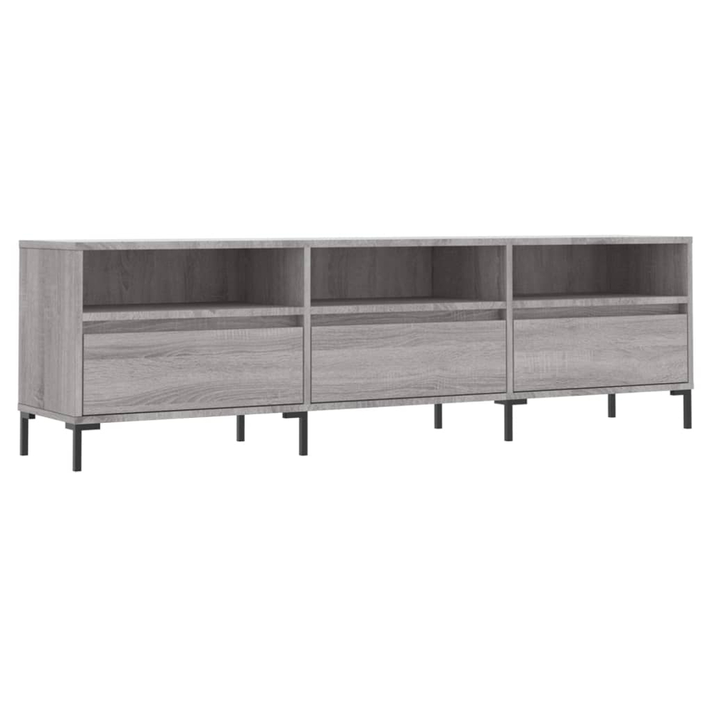 vidaXL 3 Drawer 3 Shelf Grey Sonoma TV Cabinet Image 2