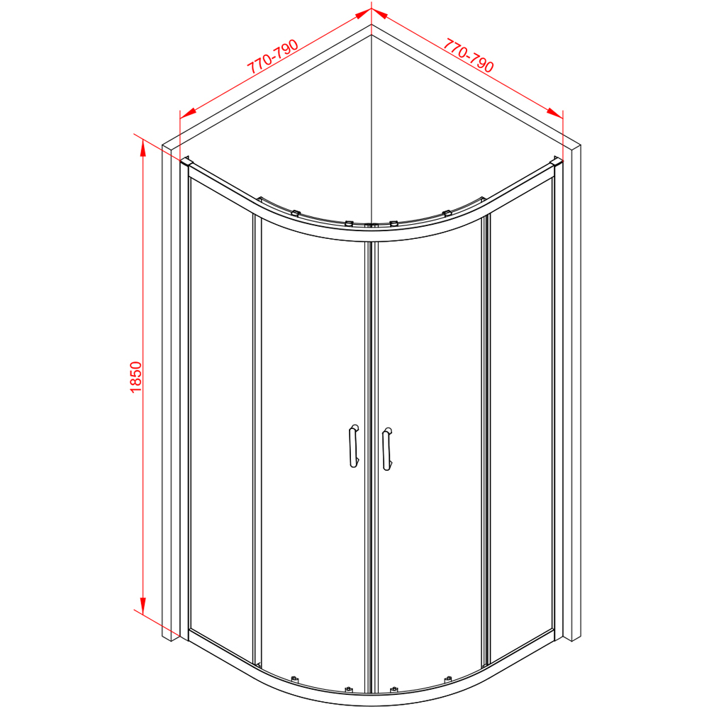 Bathstore Atlantis 2 Door Brushed Brass Quadrant Shower Enclosure 800mm Image 5