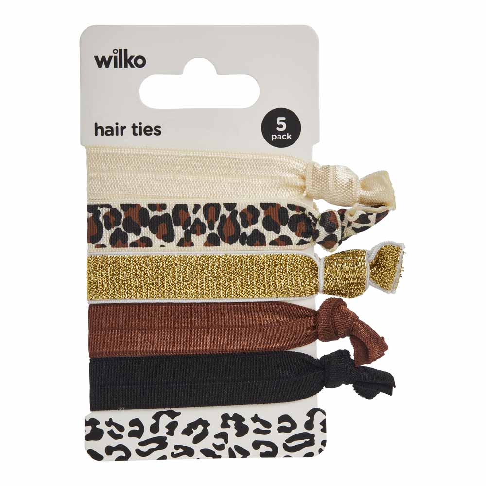 Wilko Leopard Hair Ties 5 Pack Image 2