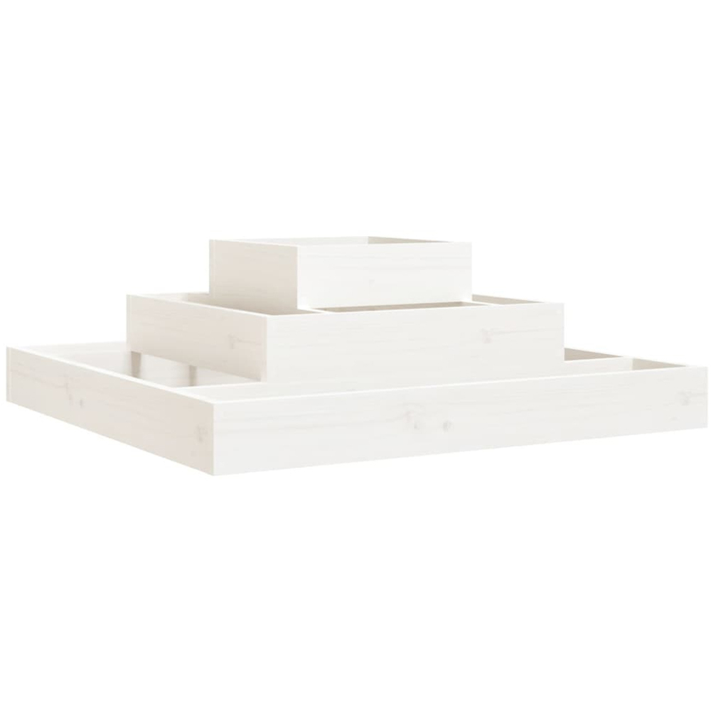 vidaXL 3-Tier White Solid Pine Wood Garden Planter 27 x 80 x 80cm Image 1