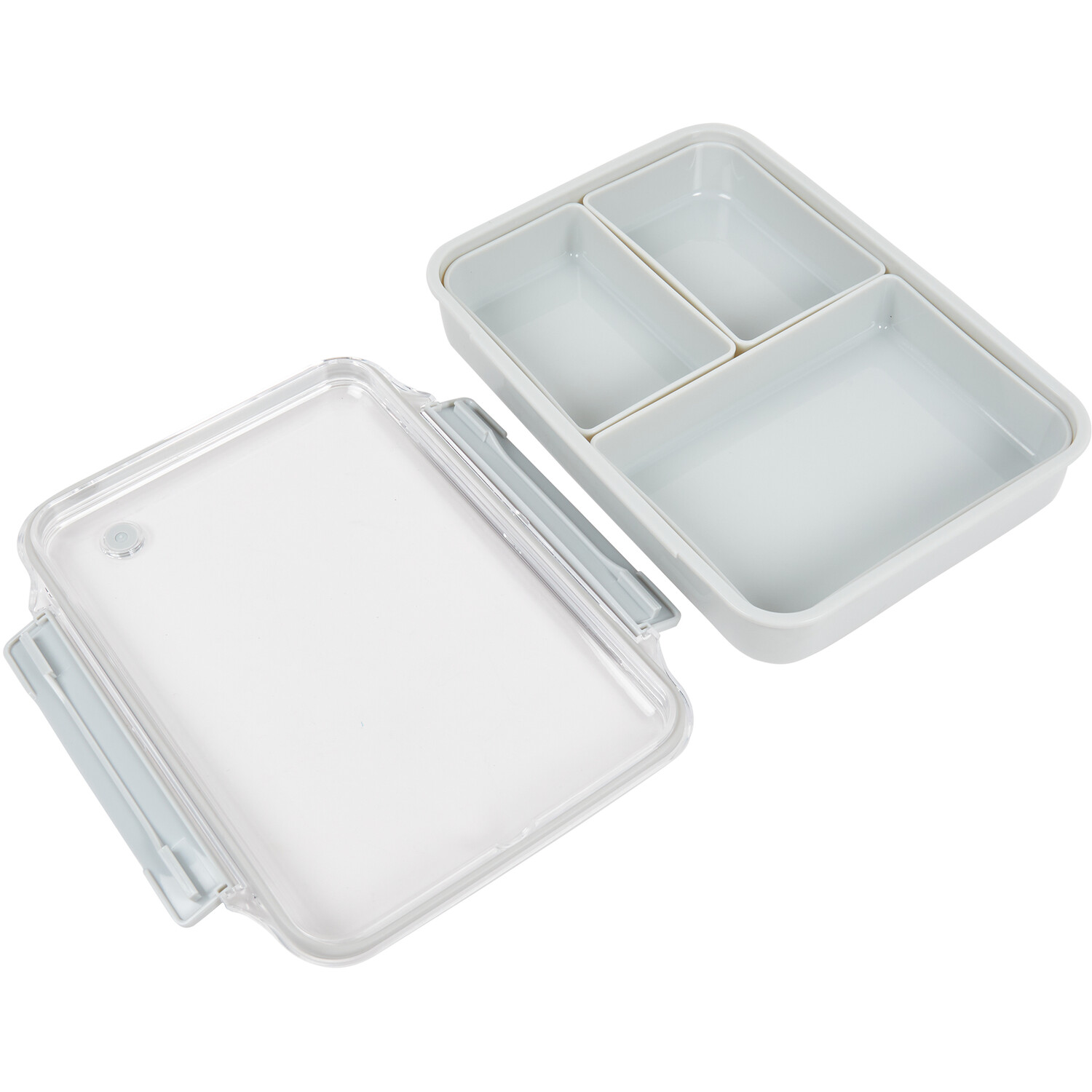 Large Bento Box with Compartments  - Grey Image 3