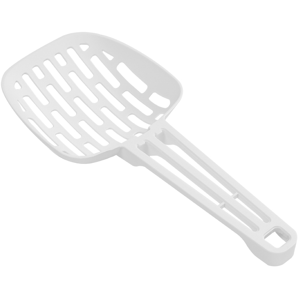 H&O Direct White Enclosed Cat Litter Box with Toy Scoop Image 5
