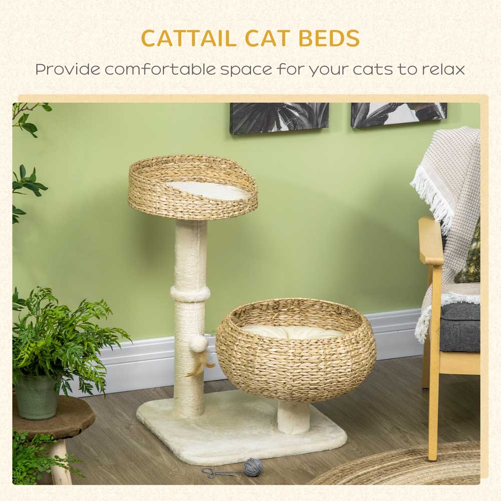 PawHut Cat Activity Centre with Sisal Scratching Post Image 3