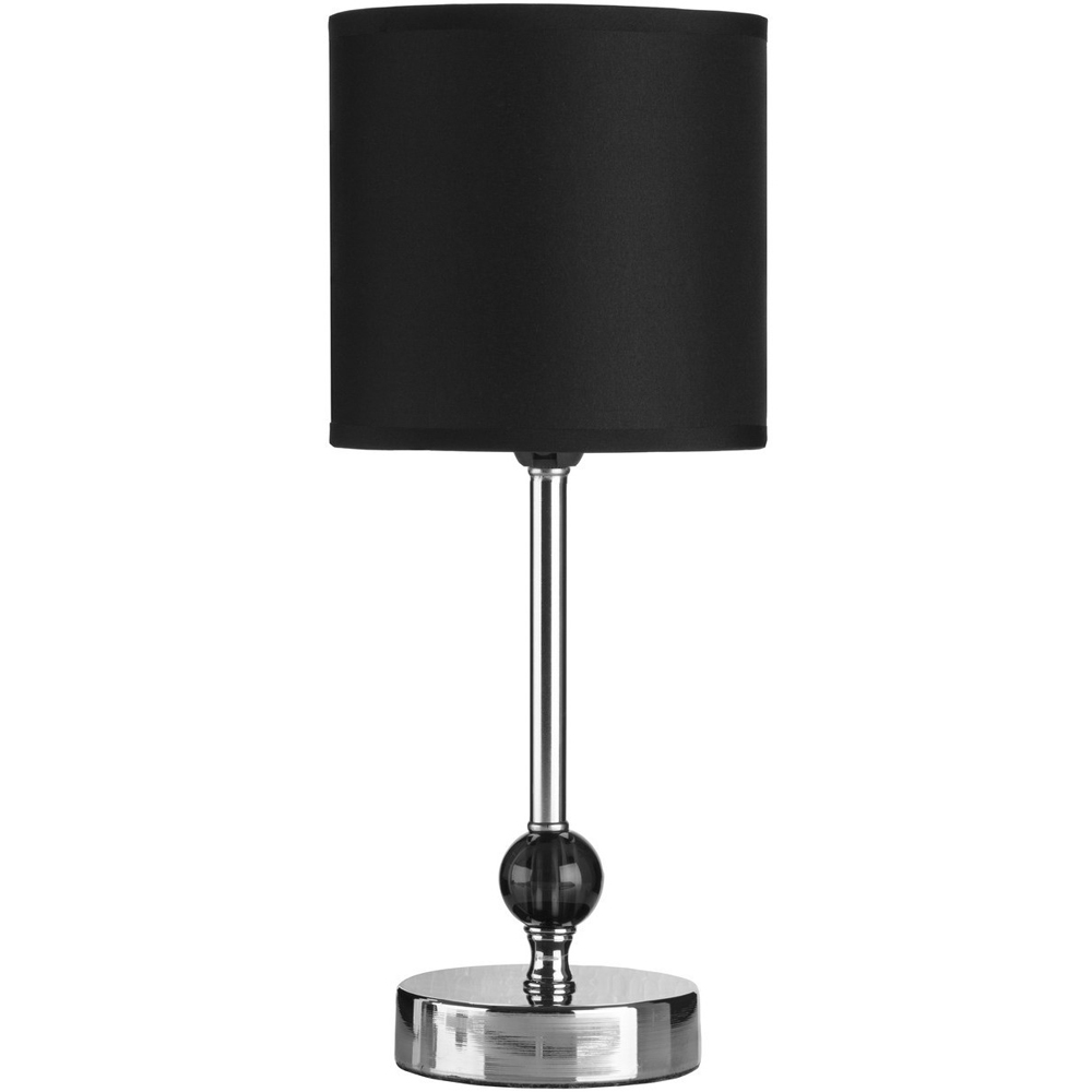 Premier Housewares Chrome and Black Acrylic Ball Table Lamp Image 1