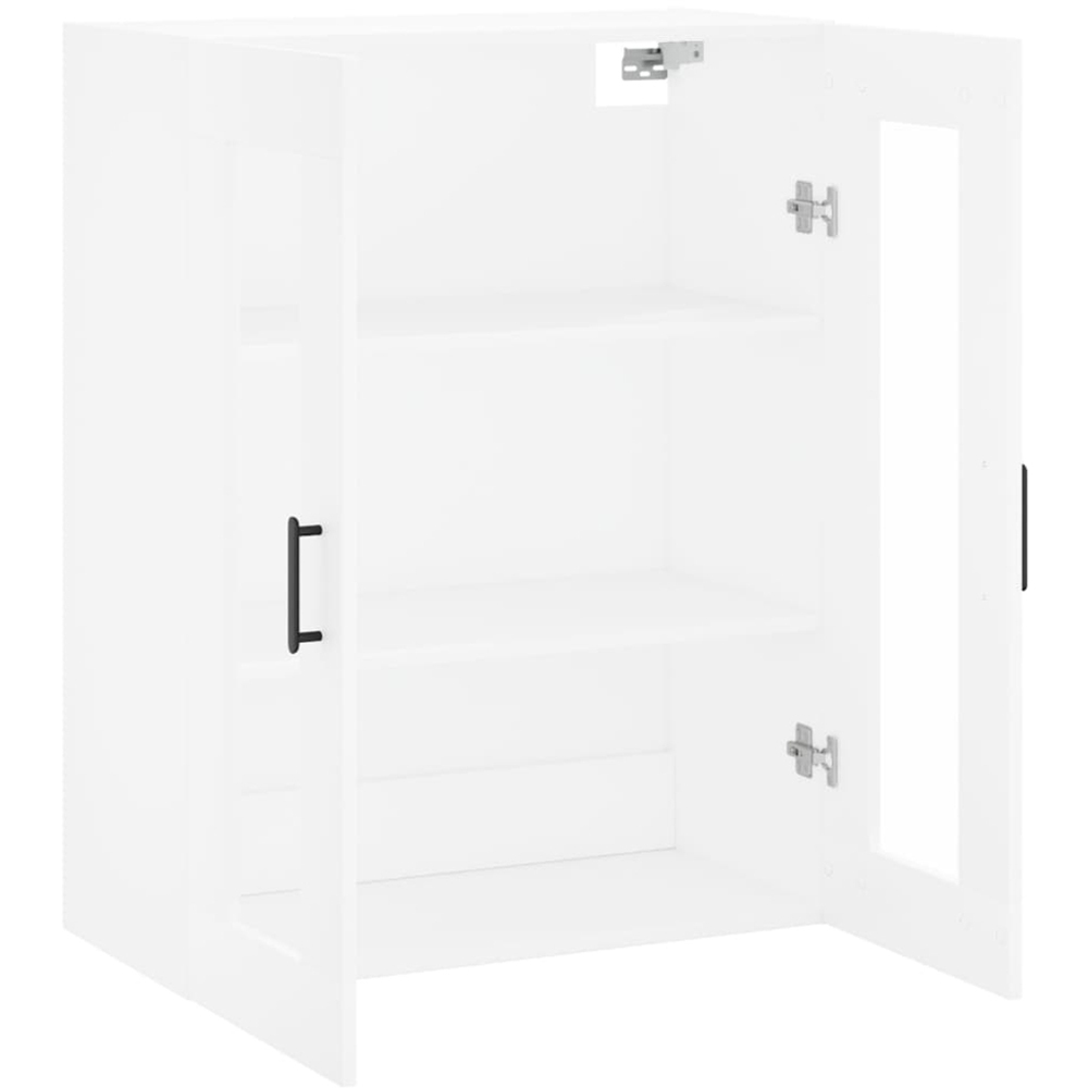 vidaXL 2 Glass Door White Wall Mounted Storage Cabinet Image 7