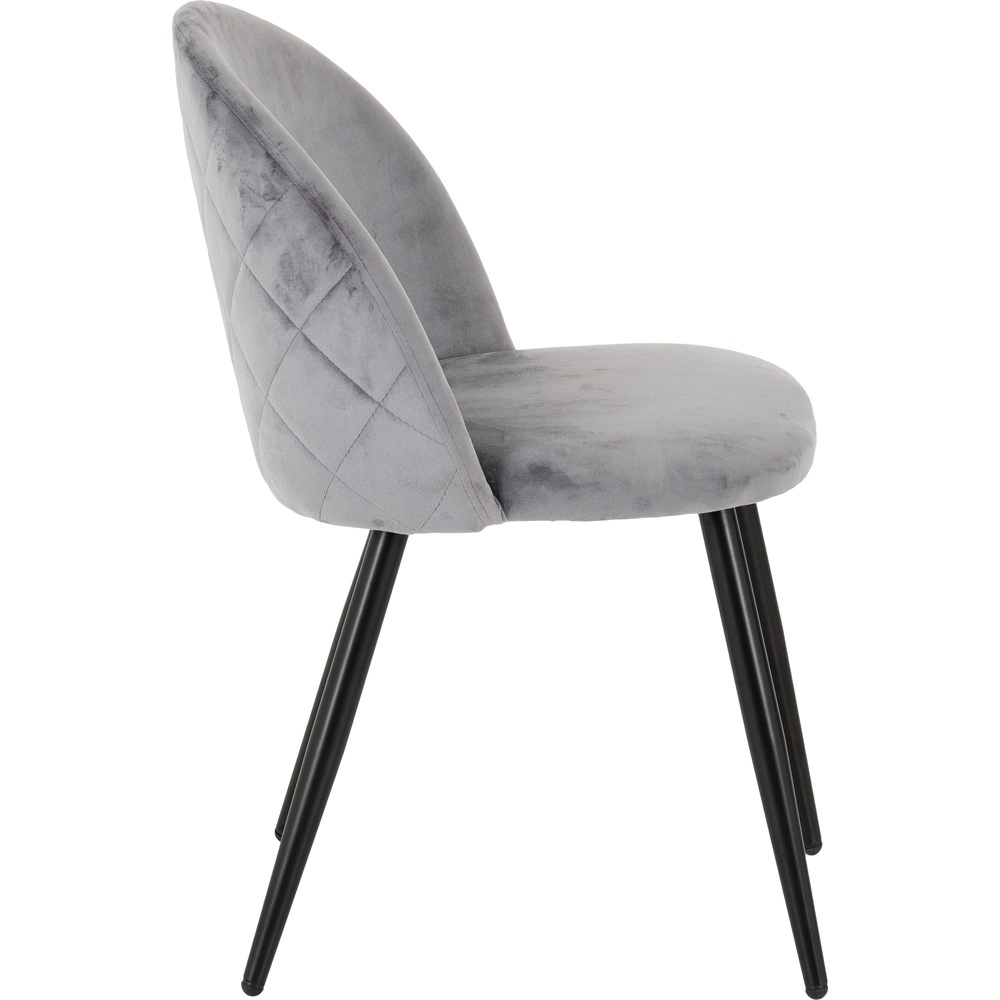 Seconique Marlow Set of 4 Grey Velvet Dining Chair Image 6
