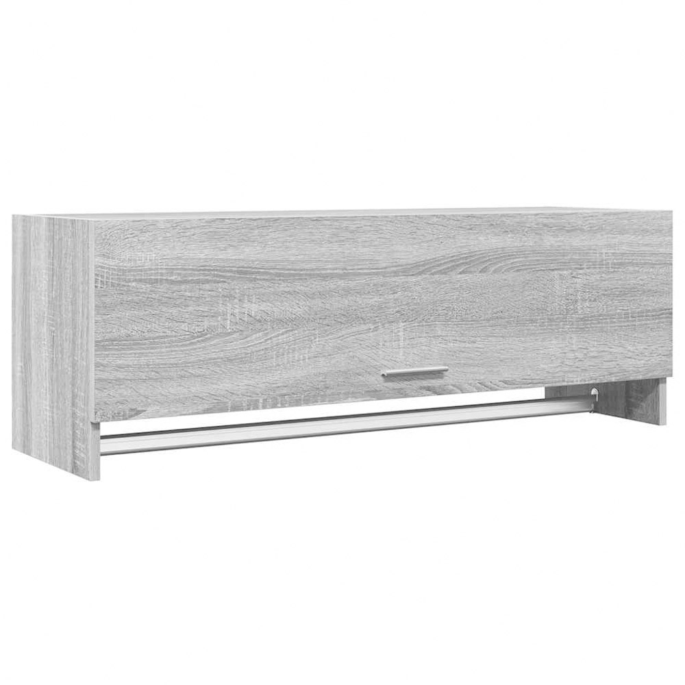 vidaXL Single Flap Door Grey Sonoma Wardrobe with Hanger Bar Image 2
