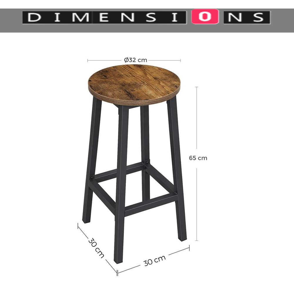 Modcraft Industrial Bar Stool Set of 2 Image 4